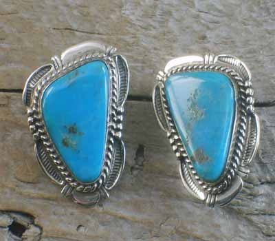 American Indian Earrings - Richly Blue